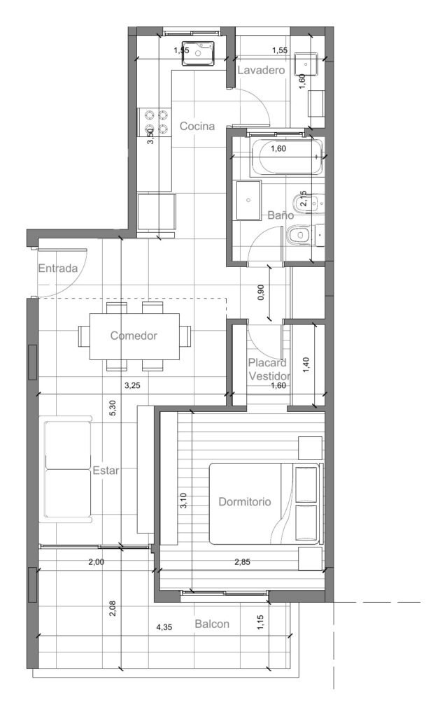 Plano Frente 53 m² · 59 e/ 9 y 10